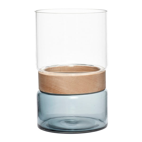 Iš stiklo  vaza baltos spalvos/mėlynos spalvos 26 cm Darwin – Hübsch