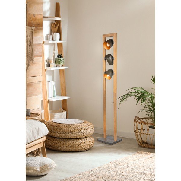 Pastatomas šviestuvas natūralios spalvos (aukštis 150 cm) su metaliniu gaubtu Bell – Trio-image-1