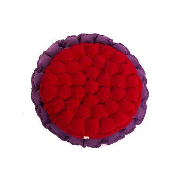 Tamsiai raudona sėdimoji pagalvėlė su masažiniais kamuoliukais Linda Vrňáková Bloom, Ø 65 cm-image-3