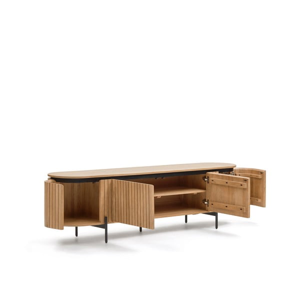 Natūralios spalvos TV staliukas iš mango medienos 200x55 cm Licia - Kave Home-image-4