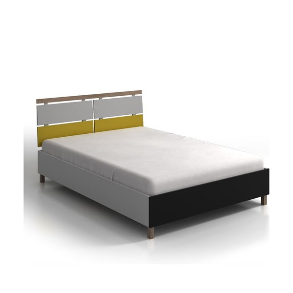 Dvigulė lova iš pušies ir buko medienos su daiktadėže SKANDICA Vaxholm, 180 x 200 cm