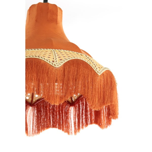 Kabantis šviestuvas oranžinės spalvos ø 40 cm su tekstiliniu gaubtu Mizia – Light & Living-image-4