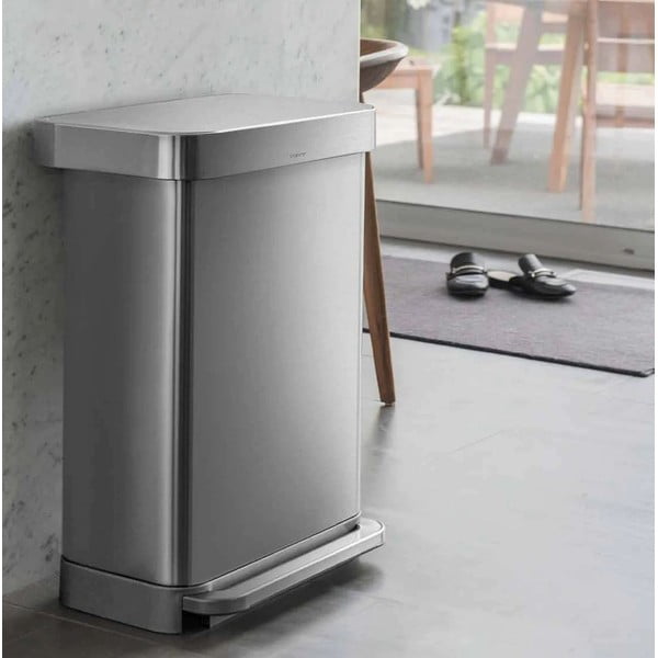 Sidabrinė matinė šiukšliadėžė simplehuman, 45 l-image-1