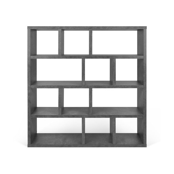 Knygų spinta  pilkos spalvos su betono dekoru 150x159 cm Berlin – TemaHome