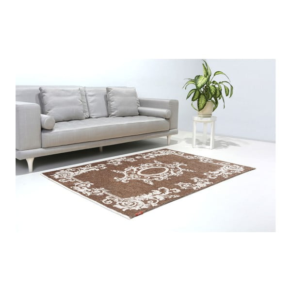 Dvipusis baltos ir rudos spalvos kilimas "Vitaus Ally", 77 x 200 cm-image-2