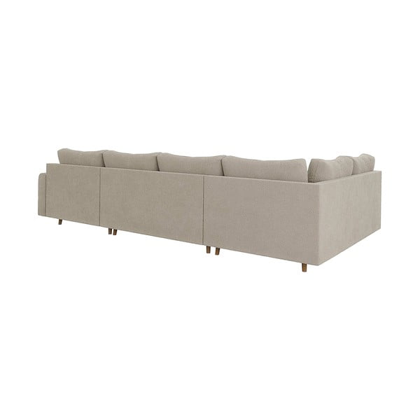 Iš boucle kampinė sofa smėlio spalvos (su dešiniuoju kampu/„U“ formos) Ariella – Ropez-image-2