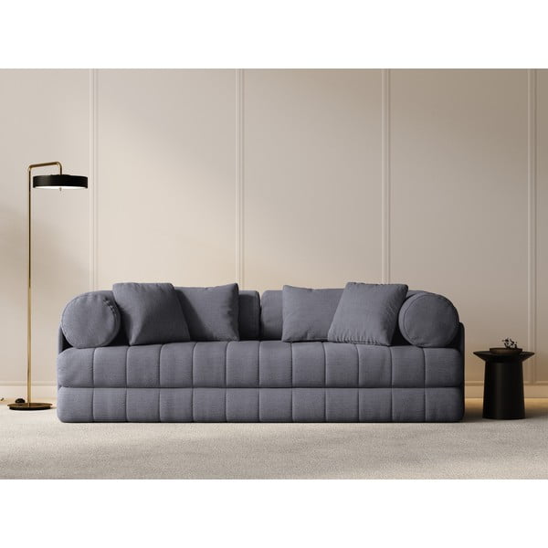 Tamsiai pilkos spalvos iš boucle sulankstoma sofa 206 cm Kemi – Cosmopolitan Design-image-4