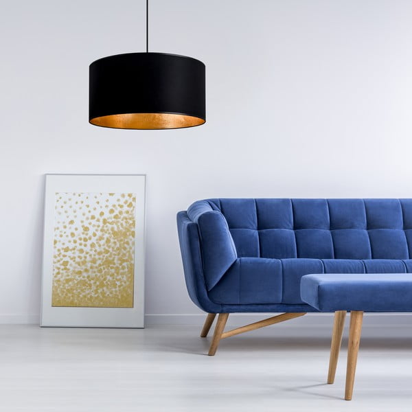 Juodos spalvos pakabinamas šviestuvas su aukso spalvos vidumi Sotto Luce Mika, ⌀ 50 cm-image-2
