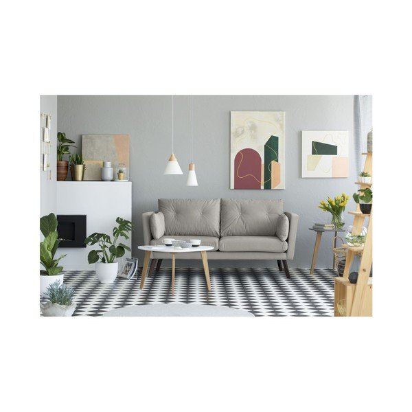 Šviesiai pilka 3 vietų sofa Mazzini Sofos Elena-image-2