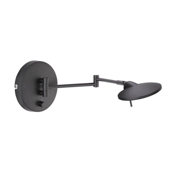 Matinės juodos spalvos sieninė lempa LED su sulankstoma konstrukcija/su pritemdymo funkcija Kazan – Trio