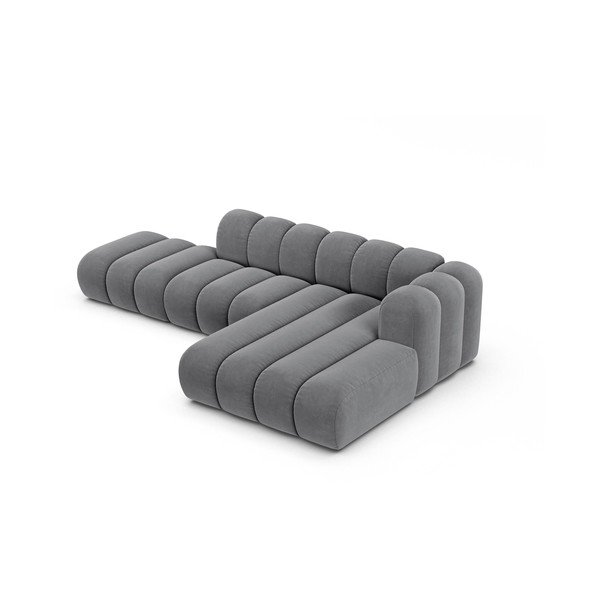 Kampinė sofa šviesiai pilkos spalvos (su dešiniuoju kampu) Lupine – Micadoni Home-image-2