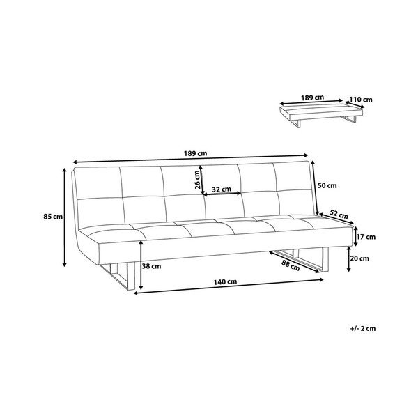 Juodos spalvos sofa-lova iš eko odos "Monobeli Sinthia-image-4