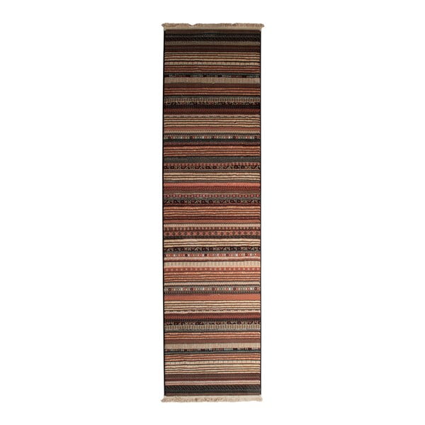 Tamsus raštuotas kilimas Zuiver Nepal Dark, 67 x 245 cm