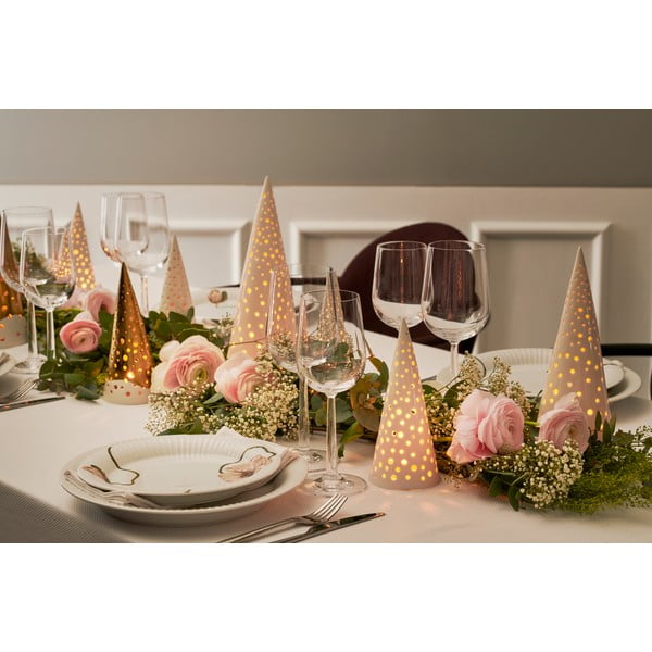 Balta kalėdinė žvakidė iš kaulinio porceliano Kähler Design Nobili, 30 cm aukščio-image-1