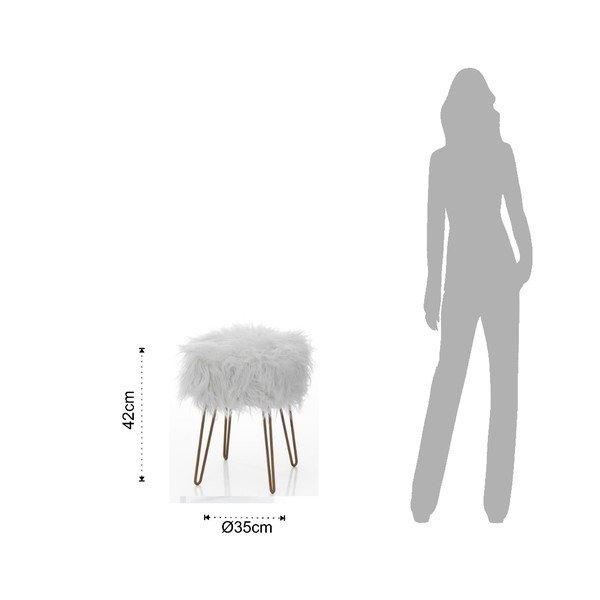 Tomasucci Spank balta taburetė, ø 35 cm-image-1