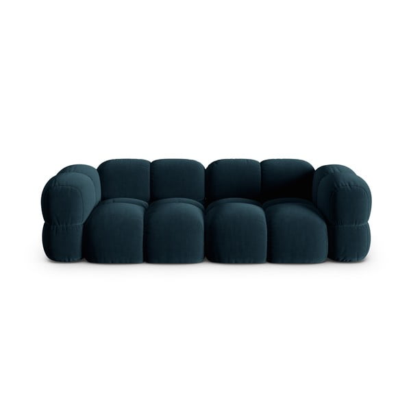 Tamsiai mėlynos spalvos iš velveto sofa 250 cm Loretto – Cosmopolitan Design