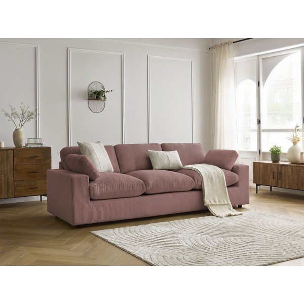 Rožinės spalvos sofa iš kordinio velveto 250 cm Belair – Bobochic Paris-image-4
