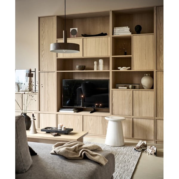 Modulinė knygų spinta natūralios spalvos iš ąžuolo 120x243 cm Modulair – vtwonen-image-2