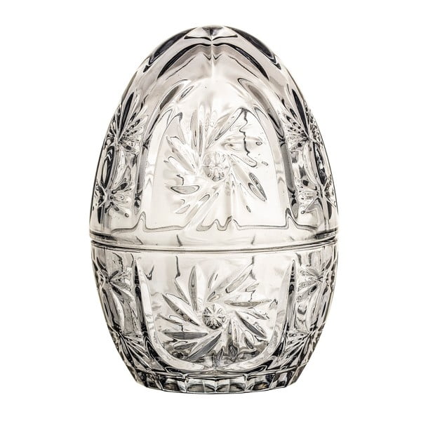 Kiaušinio formos pilko stiklo dekoratyvinė dėžutė Bloomingville