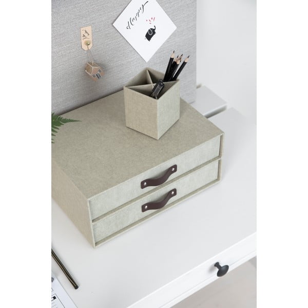 Smėlio spalvos 2 daiktadėžės Bigso, 33 x 25,5 cm-image-1