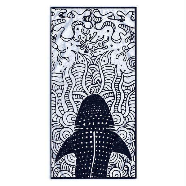 Tamsiai mėlynas paplūdimio rankšluostis 90x180 cm Shark - DecoKing-image-2