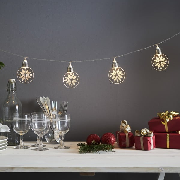 Šviečianti girlianda lempučių skaičius 10 vnt. su Kalėdų motyvu ilgis 180 cm Ornament – Star Trading
