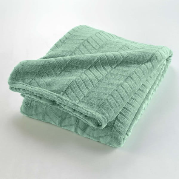 Šviesiai žalios spalvos iš mikroflanelės lovatiesė 180x220 cm Arya – douceur d'intérieur-image-2