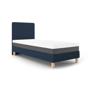 Tamsiai mėlyna viengulė lova Mazzini Beds Lotus, 90 x 200 cm