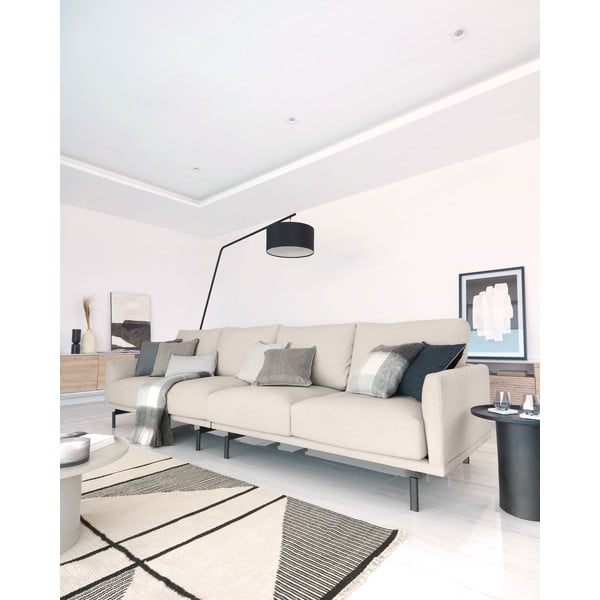 Smėlio spalvos iš šenilinio audinio sofa 334 cm Galene – Kave Home-image-1