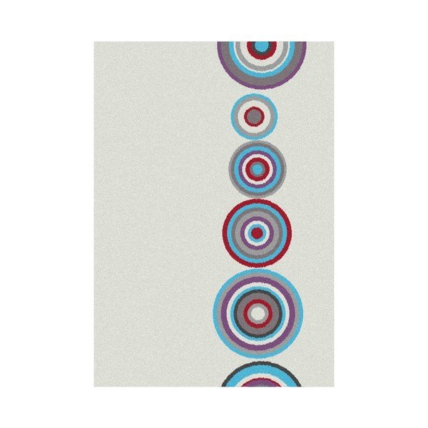 Baltas kilimas "Universal Boras Circles", 57 x 110 cm