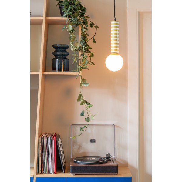 Geltonos spalvos iš metalo kabantis šviestuvas ø 12 cm Rayado Retro – Leitmotiv-image-1