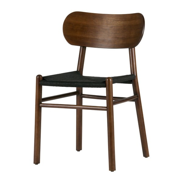 Tamsiai ruda gummedžio valgomojo kėdė su rotango sėdyne BePureHome Jointly