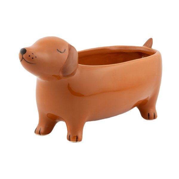 Iš keramikos gėlių vazono dangtelis Sausage Dog – Sass & Belle
