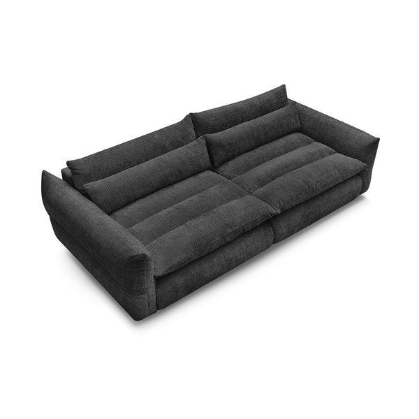 Juodos spalvos sofa iš šenilinio audinio 276 cm Neil – Bobochic Paris-image-3