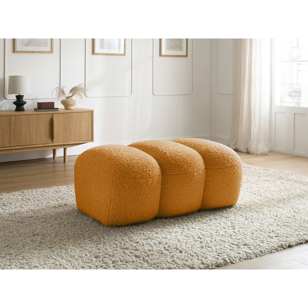 Garstyčių spalvos iš boucle taburetė Hippolyte – Bobochic Paris-image-1