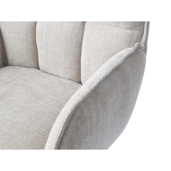 Kreminės spalvos iš audinio valgomojo kėdžių komplektas 2 vnt. Marilla – Unique Furniture-image-1