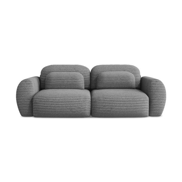 Tamsiai pilkos spalvos iš kordinio velveto sulankstoma/su sandėliavimo vieta sofa 266 cm Kini – Makamii