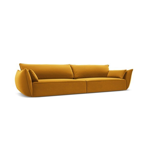 Garstyčių spalvos iš velveto sofa 248 cm Vanda – Mazzini Sofas-image-2