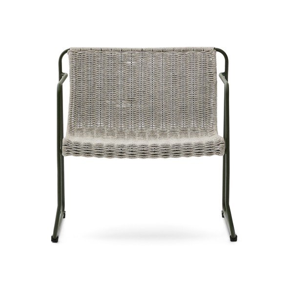 Pilkai žalios spalvos metalinis sodo krėslas Maurina – Kave Home-image-2