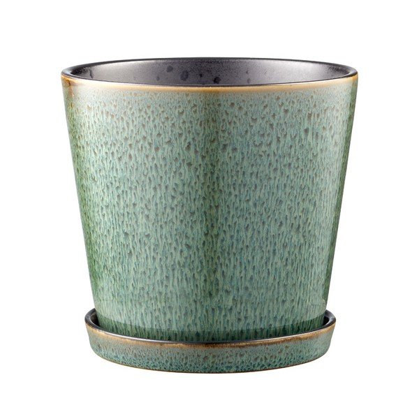 Iš molio gėlių vazono dangtelis ø 14 cm Gastro Green/Black – Bitz-image-3