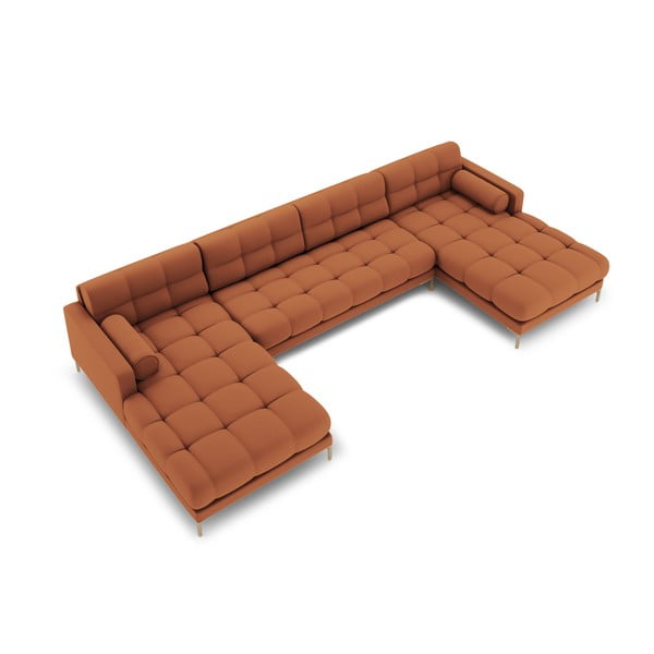 Kampinė sofa raudonos plytų spalvos („U“ formos) Bali – Cosmopolitan Design-image-3