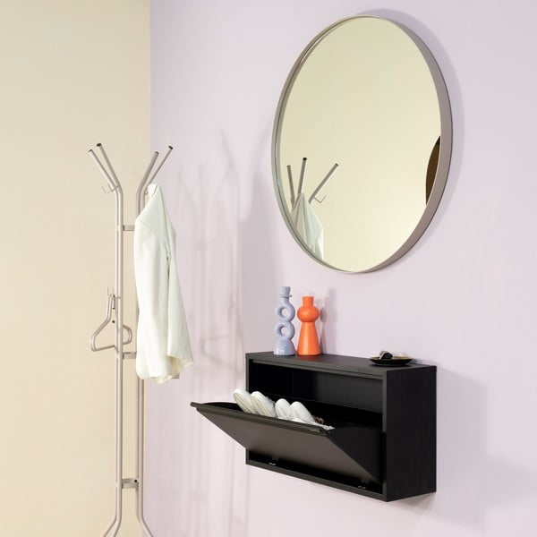 Juodos spalvos iš metalo atlenkiama/pakabinama spintelė batams 75x41x22 cm Billy – Spinder Design-image-1