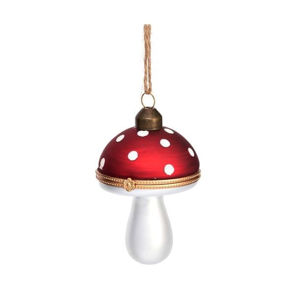 Iš stiklo rankų darbo eglutės papuošimas 9 cm Mushroom – Sass & Belle