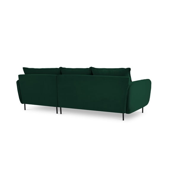 Tamsiai žalia aksominė kampinė sofa (dešinysis kampas) Vienna - Cosmopolitan Design-image-4