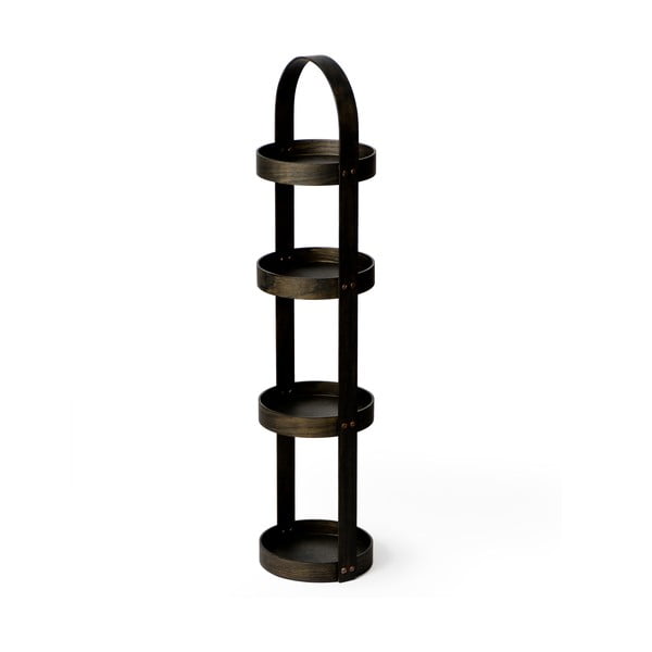 Tamsaus ąžuolo vonios kambario stovas Wireworks Round Caddy Mezza, 4 lentynos-image-1