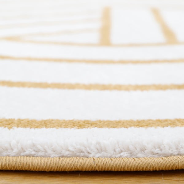 Baltos ir geltonos spalvos kilimas Nattiot Luisa, ø 110 cm-image-3