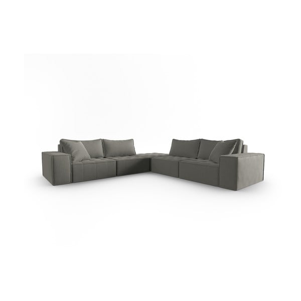 Kampinė sofa pilkos spalvos Mike – Micadoni Home