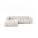 Kreminės spalvos kampinė sofa iš šenilinio audinio (su kairiuoju kampu/su gultu) Lupine – Micadoni 