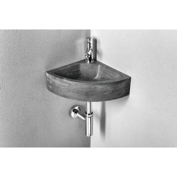 Iš akmens maža kriauklė juodos spalvos 30x30 cm Blok – Sapho-image-2