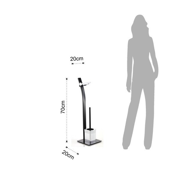 Plieninis tualetinio popieriaus laikiklis su šepetėliu Sayo - Tomasucci-image-3